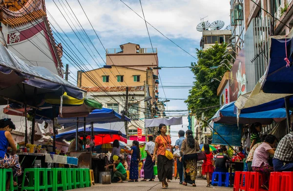 Streetlife Yangon Myanmar Antes Birmania — Foto de Stock