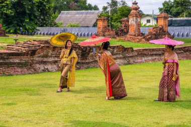 Ayutthaya Tayland 'daki Wat Chai Watthanaram, bir eğitim gezisi kapsamında ziyaret edildi. 04 / 09 / 20220
