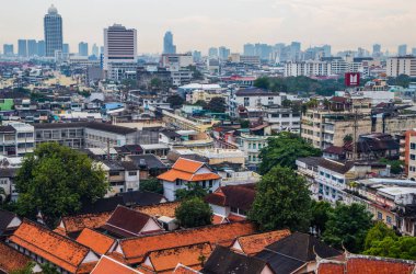 Wat Saket 'ten Bangkok Tayland Asya şehir manzarası