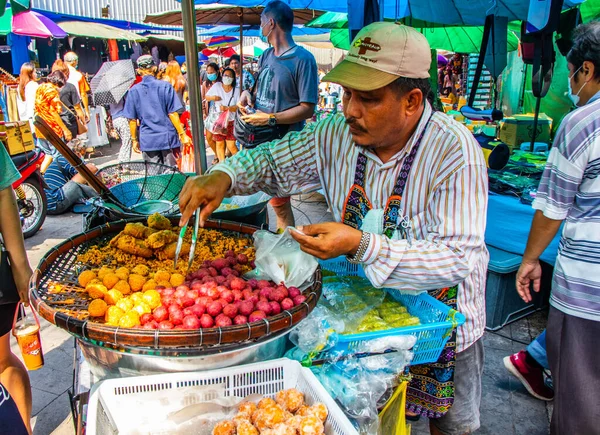 Uma Vista Sobre Mercado Sampeng Chinatown Bangkok Tailândia Ásia — Fotografia de Stock