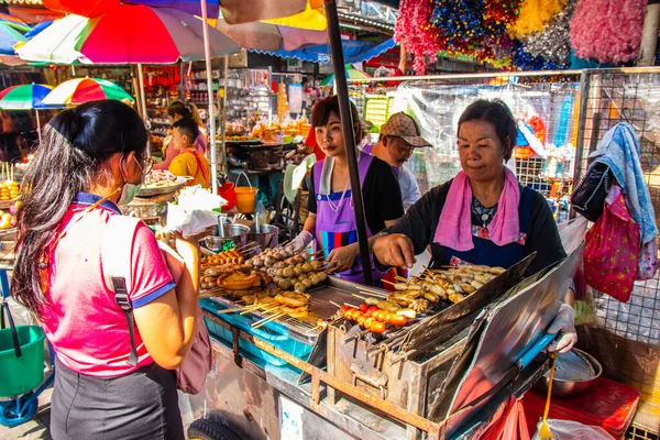 View Sampeng Market Chinatown Bangkok Thailand Asia — Stockfoto
