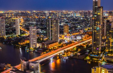 Gece vakti Bangkok Tayland Asya
