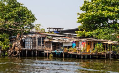 Chao Phraya Nehri 'nin Kanalı Bangkok Tayland Asya