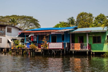 Chao Phraya Nehri 'nin Kanalı Bangkok Tayland Asya