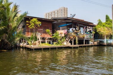 Chao Phraya Nehri 'nin Kanalı Bangkok Tayland Asya
