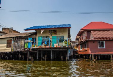 Chao Phraya Nehri 'nin Kanalı Bangkok Tayland Asya