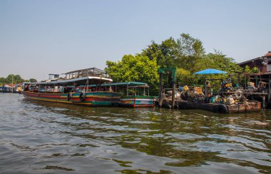 Chao Phraya Nehri 'nin Kanalı Bangkok Tayland Asya