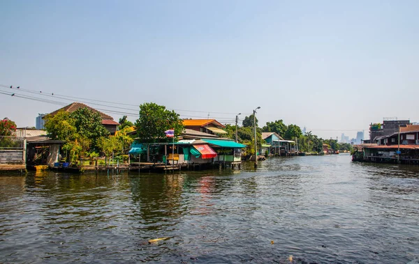 Διώρυγα Του Ποταμού Chao Phraya Μπανγκόκ Ταϊλάνδη Ασία — Φωτογραφία Αρχείου