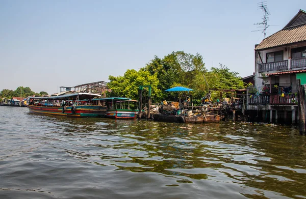 Kanal Des Chao Phraya Flusses Bangkok Thailand Asien — Stockfoto
