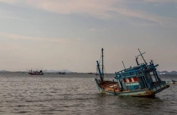 Stará Loď Moři Thajském Zálivu — Stock fotografie