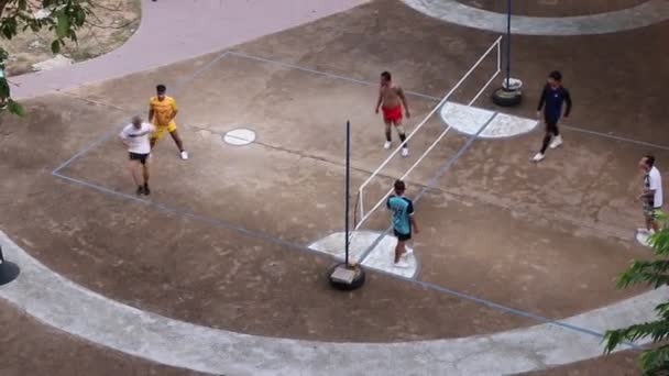 Labdarúgó Tenisz Thaiföldön Délkelet Ázsia Mérkőzés Területén Egy Társasházi Pattaya — Stock videók