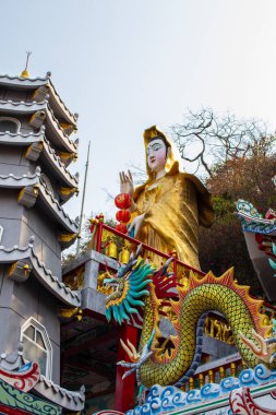 Bangsaen Bölgesi Chonburi Tayland Asya, bir Çin tapınağını ziyaret edin.