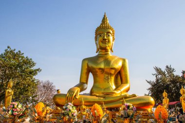 Pattaya Bölgesi Chonburi Tayland ve Güneydoğu Asya 'da altın büyüklüğünde Buda.