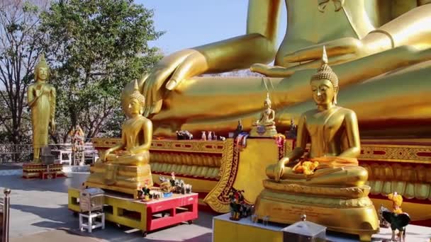 Golden Big Buddha Thailand Southeast Asia — Stock Video