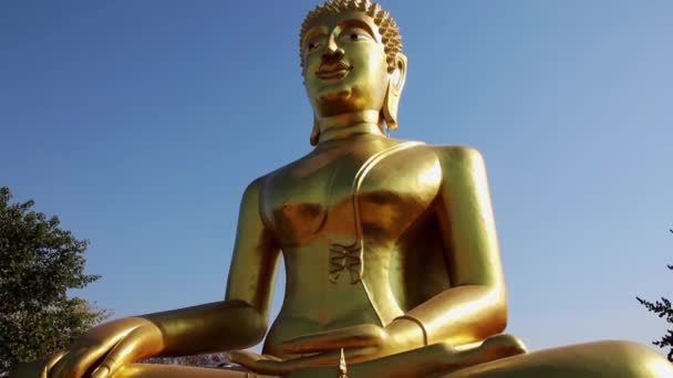 Золотой Большой Будда Таиланде — стоковое видео