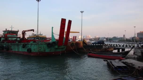 Ein Altes Rostiges Transportschiff Thailand Südostasien — Stockvideo