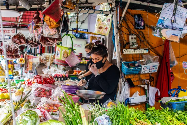 Uma Barraca Mercado Rua Tailandesa Distrito Pattaya Chonburi Tailândia Ásia — Fotografia de Stock