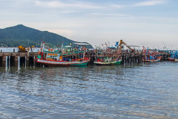 Barcos Pesca Cais Tailândia Sudeste Aasia — Fotografia de Stock