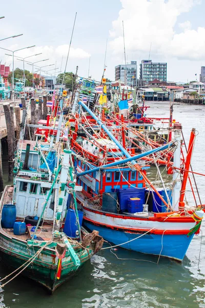 Fischerboote Einem Pier Thailand Südostasien — Stockfoto