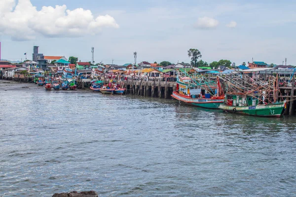 Fischerboote Einem Pier Thailand Südostasien — Stockfoto