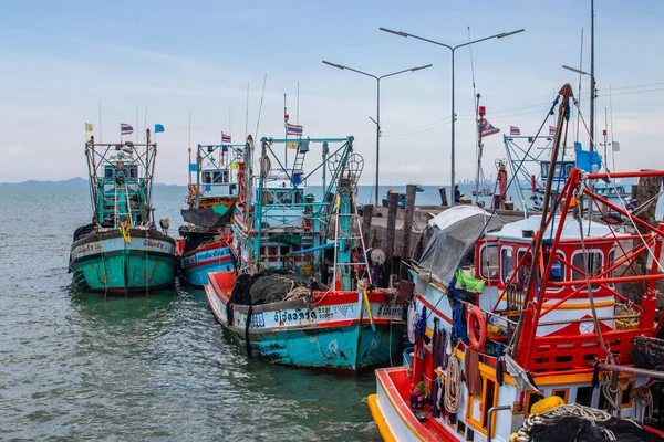 Barcos Pesca Cais Tailândia Sudeste Aasia — Fotografia de Stock