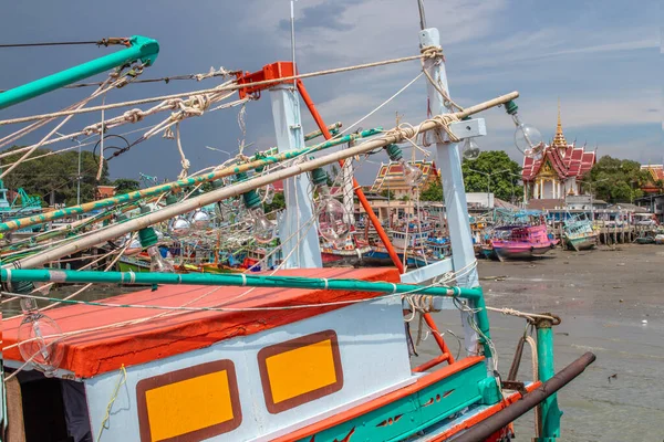 Fischerboote Einem Pier Thailand Südostasien — Stockfoto