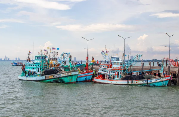 Barcos Pesca Cais Tailândia Sudeste Aasia — Fotografia de Stock