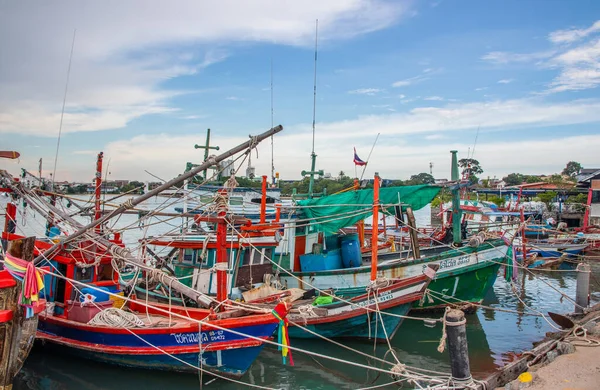 Barcos Pesca Cais Tailândia Sudeste Asiático — Fotografia de Stock