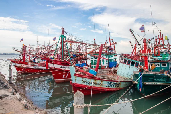 Barcos Pesca Muelle Tailandia Sudeste Asiático — Foto de Stock