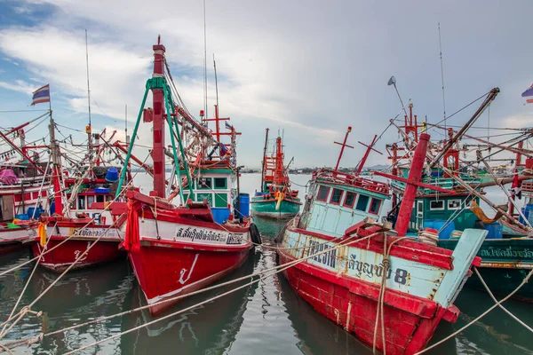 Barcos Pesca Muelle Tailandia Sudeste Asiático — Foto de Stock