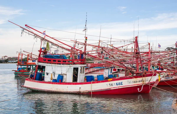 Barcos Pesca Muelle Tailandia Sudeste Asiático — Foto de Stock