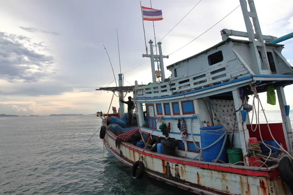 Rybářské Lodě Molu Thajsku Jihovýchodní Asie — Stock fotografie