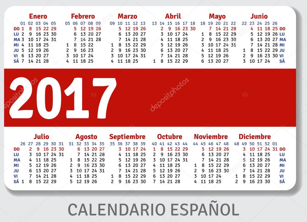 Calendario 2017 En Espanol Buy This Stock Vector And Explore