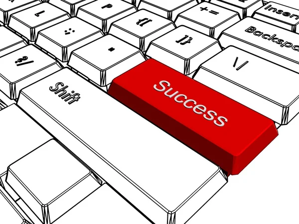 A siker. Vörös forró kulcs a számítógép-billentyűzet — Stock Fotó