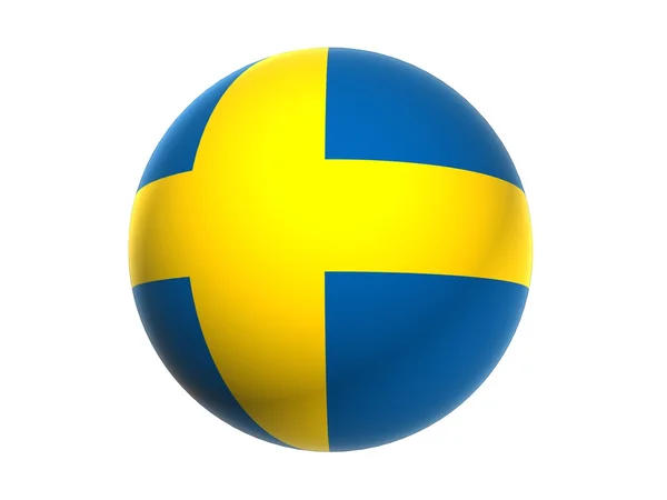 3D-flagga för Sverige — Stockfoto