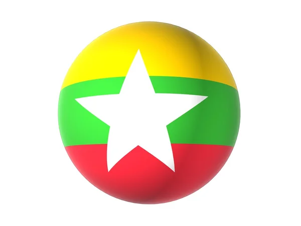 3D flag of Myanmar — Stock Photo, Image