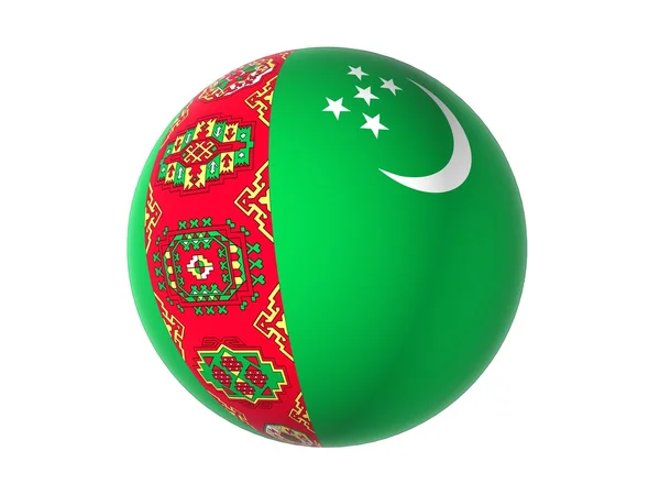 Bandera 3d de Turkmenistan — Foto de Stock