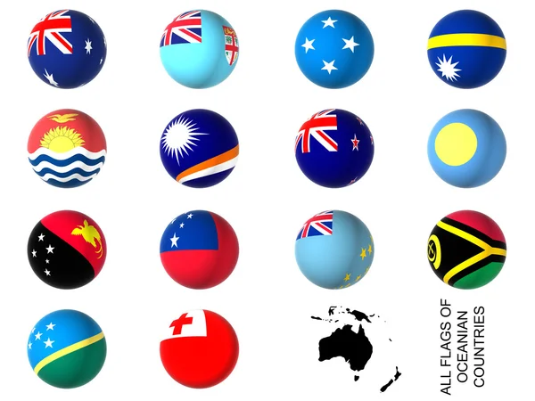 Flags of oceania countries — Stock Photo, Image