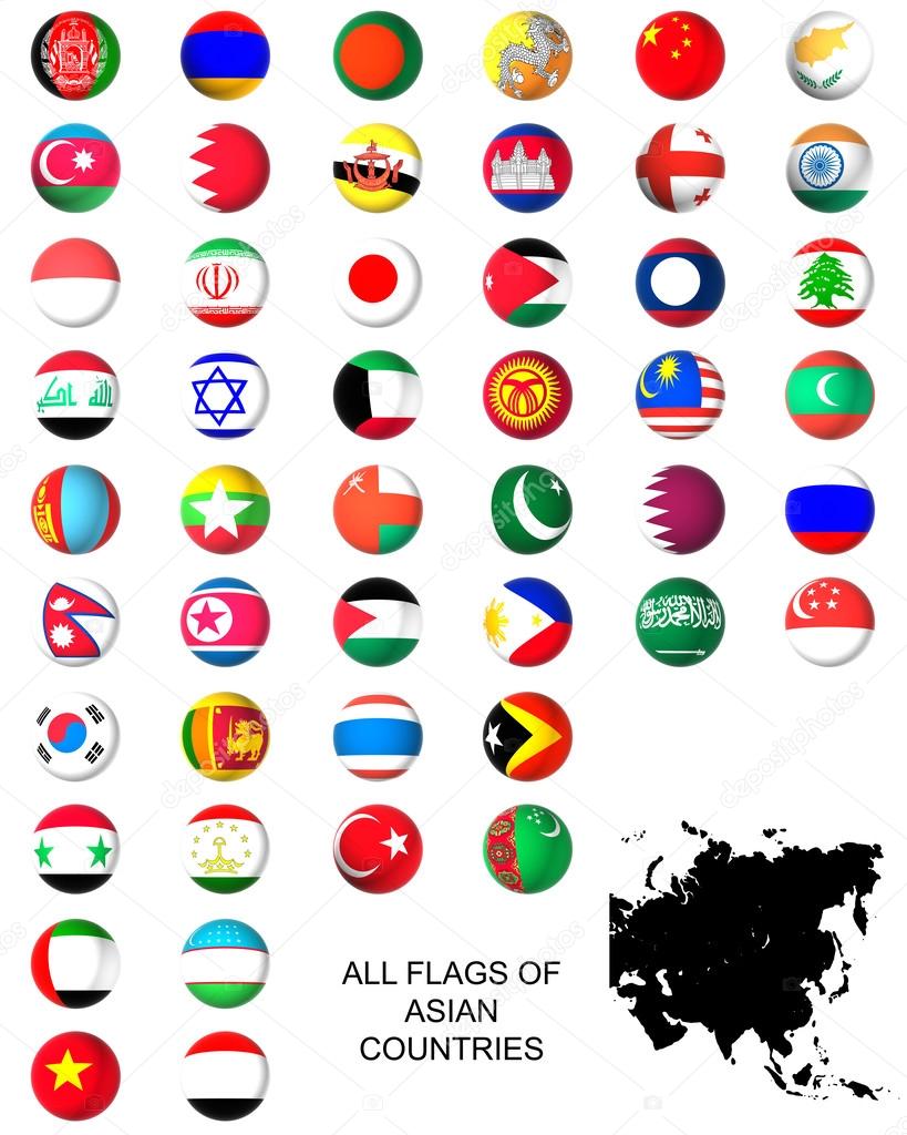 Flags of asian countries
