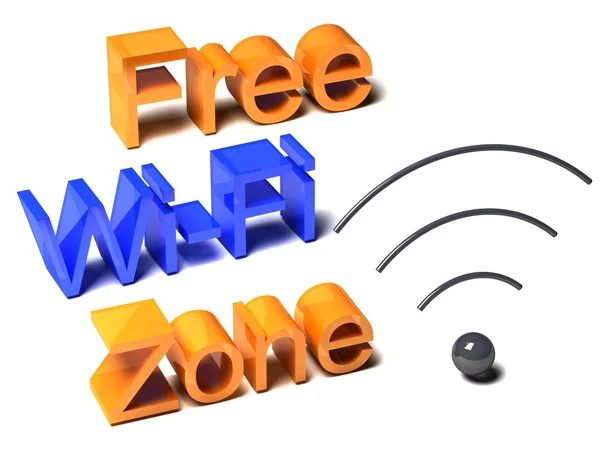 Zona Wi-Fi gratuito isolado em fundo branco — Fotografia de Stock