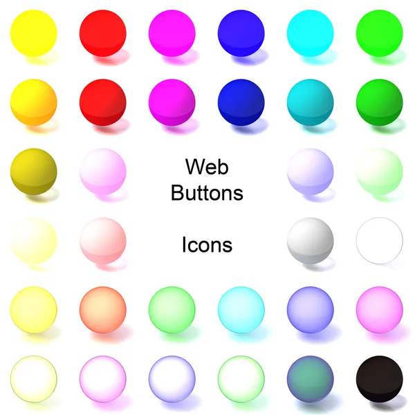 3 d の web 色ボタン — ストック写真