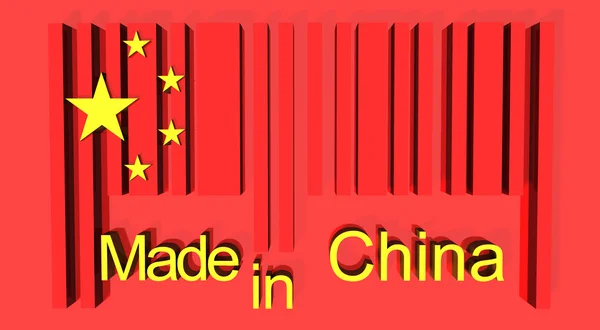 Codice a barre 3D made in China — Foto Stock