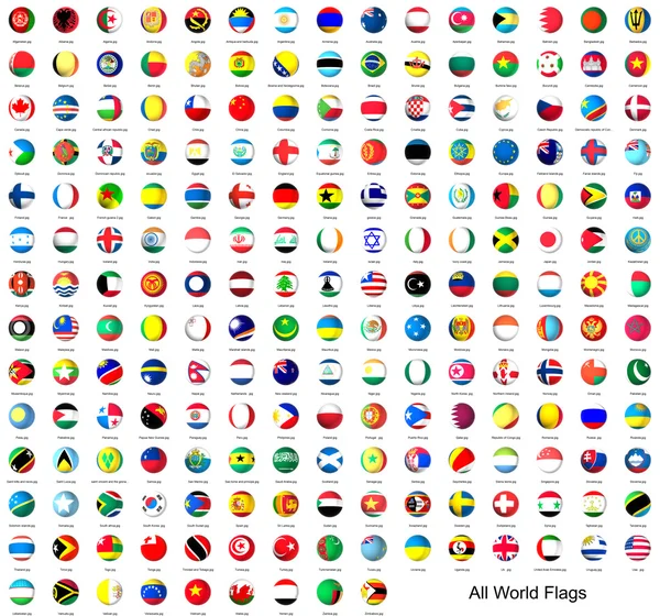 Lijst van vlaggen van alle landen in de wereld — Stockfoto