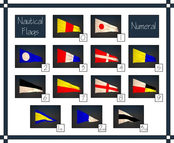 Set of nautical numeral flags — Stock Photo, Image