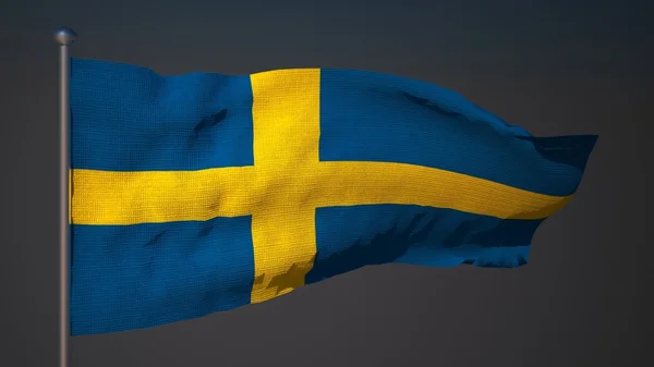 3D-flagga för Sverige — Stockfoto