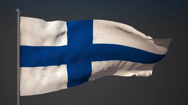 3D flag of Finland — Stock Photo, Image