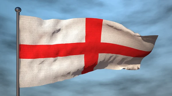 3D-vlag van Engeland op hemelachtergrond — Stockfoto