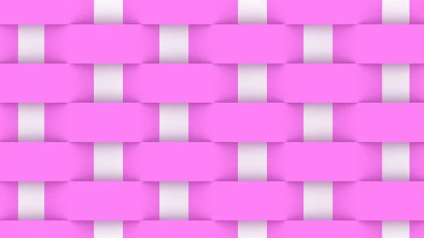 Interlacing άνευ ραφής pattern.3d αφηρημένο φόντο, χρώματα ροζ και λευκό — Φωτογραφία Αρχείου
