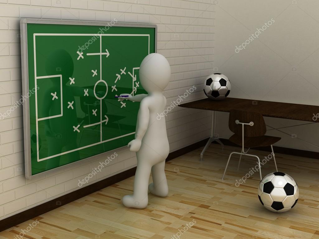 3d Abstract Human White Man Writing On Football Tactic Board Stock Photo Image By C Glisic Albina 82694494