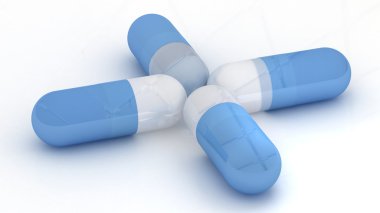 Pharmacy logo background. Capsules, tablets, pills isolated on white background. Pharmaceutical and medicine concept